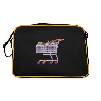 Shopping Cart With Organic Food - Retro Bag - black/gold - Back
