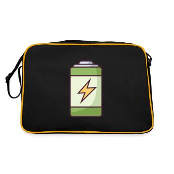 Battery Full of Energy. - Retro Bag - black/gold - Back