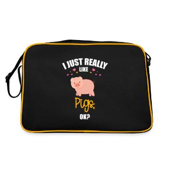 I just really like pigs - Cochon doux - Sac Retro - noir/or - Dos