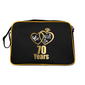 1951 Married couples Golden wedding 70th wedding anniversary - Retro Bag - black/gold - Back