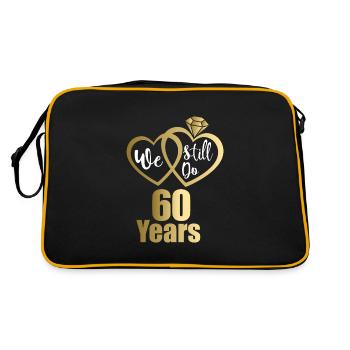 1961 Married couples Golden wedding 60th wedding anniversary - Retro Bag - black/gold - Back