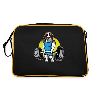Saint Bernard Haltérophilie I Drôle De Deadlift - Sac Retro - noir/or - Dos