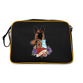 I Love Mom Tattoo I Belgian Malinois Mom - Retro Bag - black/gold - Back