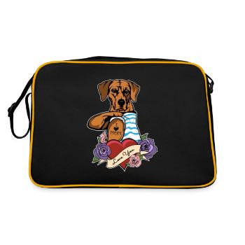 I Love Mom Tattoo I Rhodesian Ridgeback Mom - Retro Bag - black/gold - Back