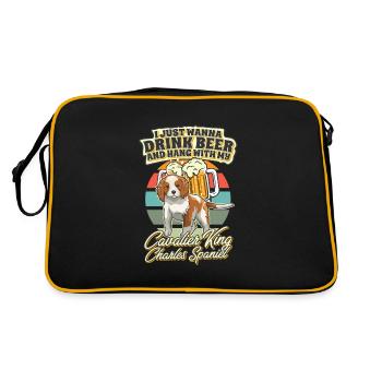 Buvez de la bière et accrochez-vous avec mon Cavalier King Charles - Sac Retro - noir/or - Dos