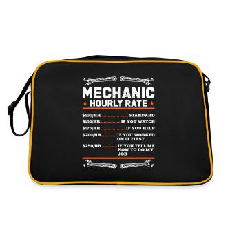 Car Guy I Mechanics Labor Rates I Mechanic Hourly - Retro Bag - black/gold - Back