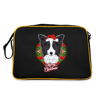 Border Collie Lover I Joyeux Noël Border - Sac Retro - noir/or - Dos