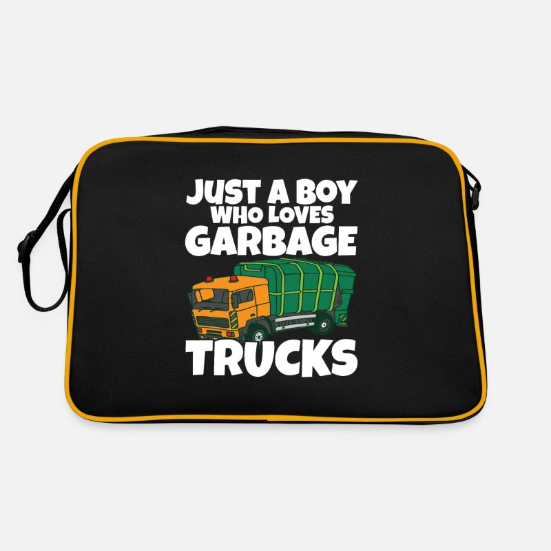 Just A Boy Who Loves Garbage Trucks - Retro Bag - black/gold