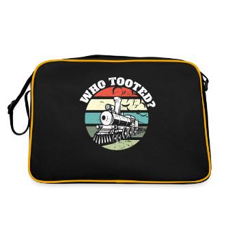 Train Lover Railroad I Railway Worker Who Tooted - Retro Tasche - Schwarz/Gold - Hinten