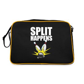 Bowling Pin I Bowling Team I Bowling Split Happens - Retro Tasche - Schwarz/Gold - Hinten