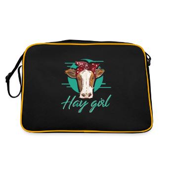 Fermier de campagne I Amoureux des vaches I Génisse I Vache bovine - Sac Retro - noir/or - Dos
