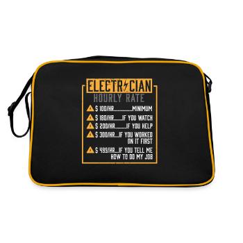 Electrician I Electrical Worker I Electrician - Retro Bag - black/gold - Back