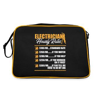 Electrician I Electrical Worker I Electrician - Retro Bag - black/gold - Back