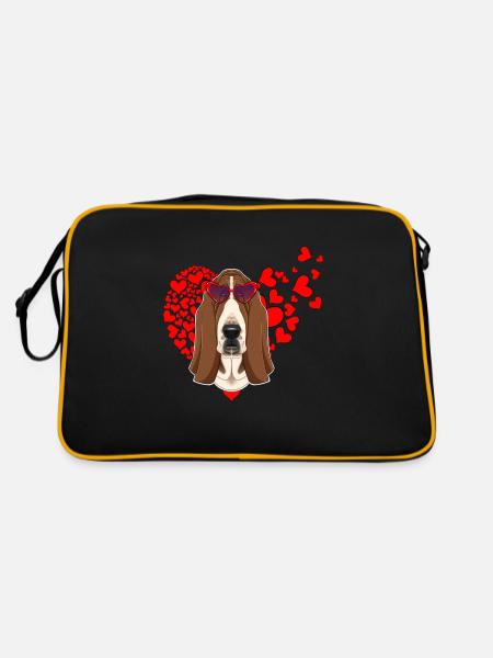 Basset Hound Lover I Dog Lover I Basset Hound - Sac Retro - noir/or