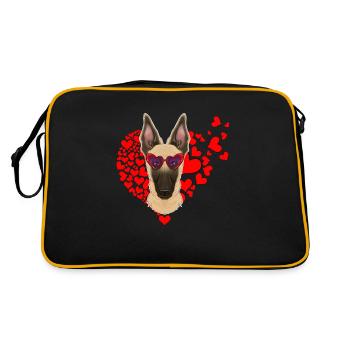 Malinois Lover I Dog Lover I Malinois - Retro Bag - black/gold - Back
