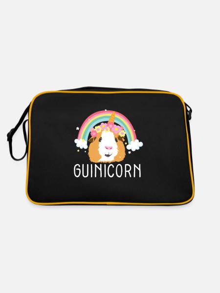 Guinea Pigs Pet Owner I Unicorn I Guinea Pig I - Retro Bag - black/gold - Back