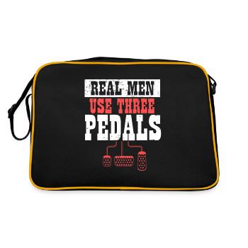 Manual Transmission Car I Real Men Use Three - Retro Bag - black/gold - Back