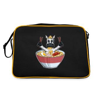 Kawaii Zebra Japanese Ramen Noodles I Otaku Anime - Retro Bag - black/gold - Back