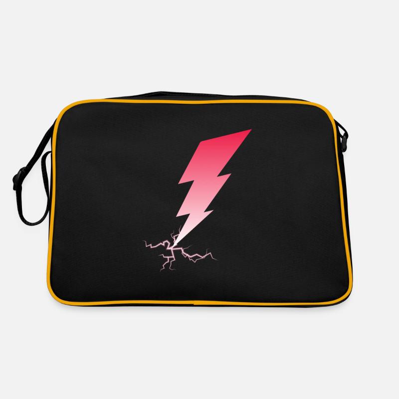 Lightning Bolts I Thunderbolt I Lightning - Retro Tasche - Schwarz/Gold