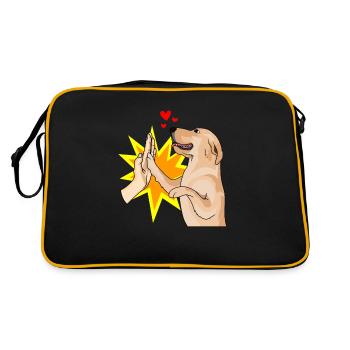 Labrador Retriever labrador hund labbi Geschenk - Retro Tasche - Schwarz/Gold - Hinten