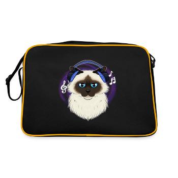 Mignon Birman Cat I Music Lover I Casque - Sac Retro - noir/or - Dos