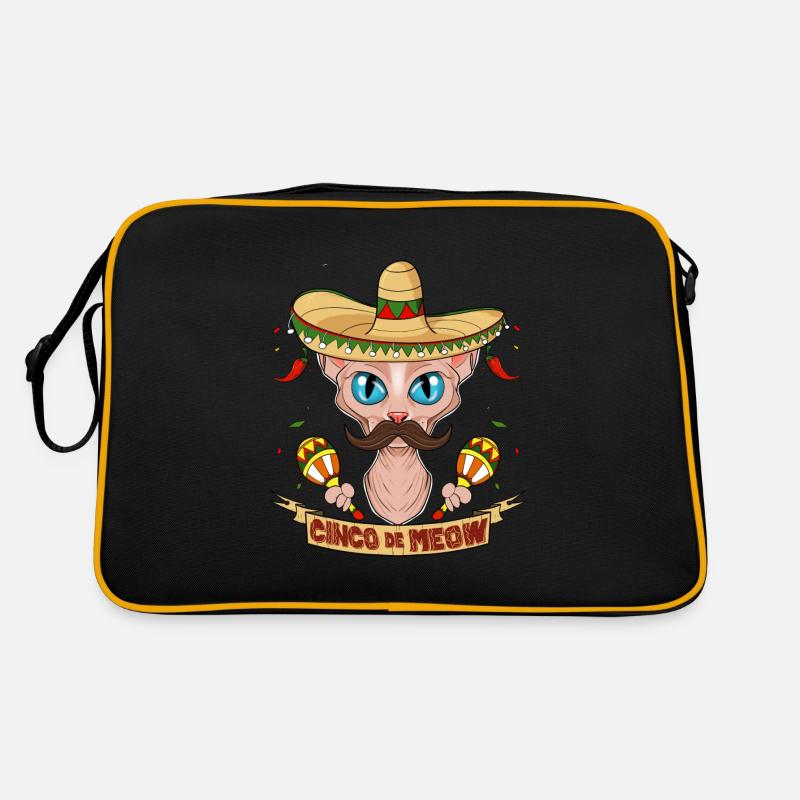 Cinco de Mayo Sphynx Cat Cinco de Meow I Sombrero Retro Tasche