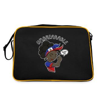 Fille haïtienne incassable I Patrimoine haïtien I - Sac Retro - noir/or - Dos