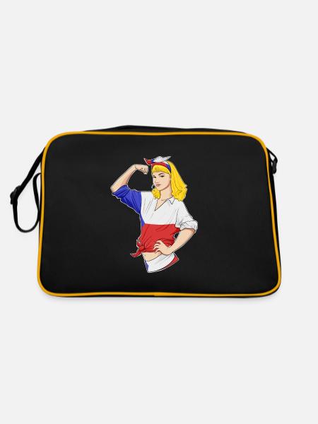 Fille tchèque Incassable I Héritage tchèque Tchèque - Sac Retro - noir/or - Dos