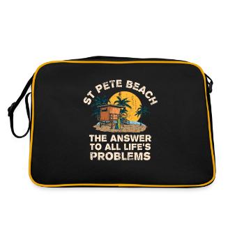 St Pete Beach Answer To All Life's Problems - Retro Bag - black/gold - Back