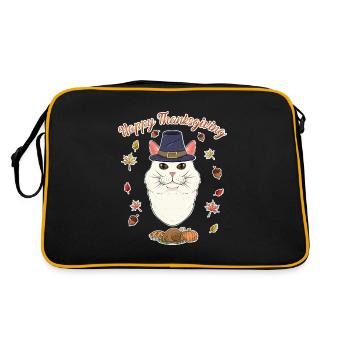 Turc Angora Cat Lover I Happy Thanksgiving - Sac Retro - noir/or - Dos