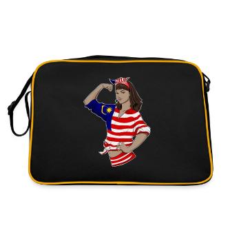 Fille malaisienne Incassable Héritage malaisien - Sac Retro - noir/or - Dos