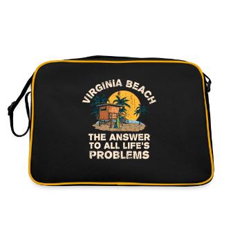 Virginia Beach Answer To All Life's Problems - Retro Tasche - Schwarz/Gold - Hinten