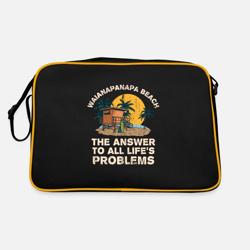 Waianapanapa Beach Answer To All Life's Problems Retro Tasche