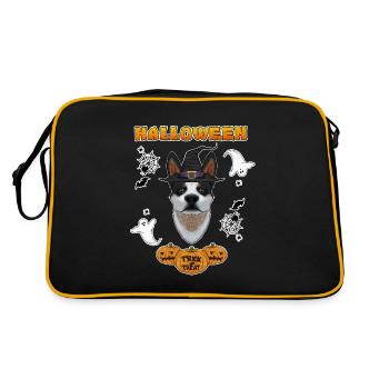 Joyeux Halloween I Amoureux des chiens I Bovins australiens - Sac Retro - noir/or - Dos