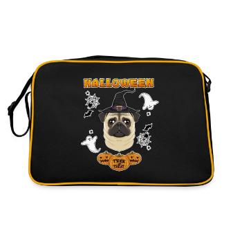Joyeux Halloween I Dog Lover I Pug - Sac Retro - noir/or - Dos