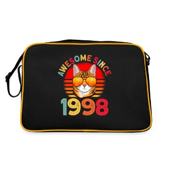 Awesome since 1998 Cat 24th Birthday Gift - Retro Bag - black/gold - Back