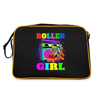 Roller Skates Gift Retro Roller Skate Girl - Retro Bag - black/gold - Back