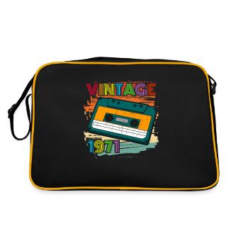 vintage 1971 cassette 70s 51st birthday - Retro Bag - black/gold - Back