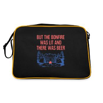 But the Bonfire Was Lit Camping Hiking Camper - Retro Bag - black/gold - Back
