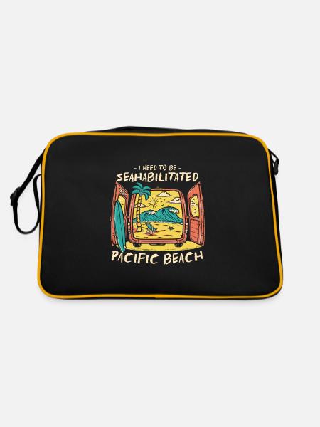 J’ai besoin d’être séahabilité Pacific Beach été - Sac Retro - noir/or - Dos