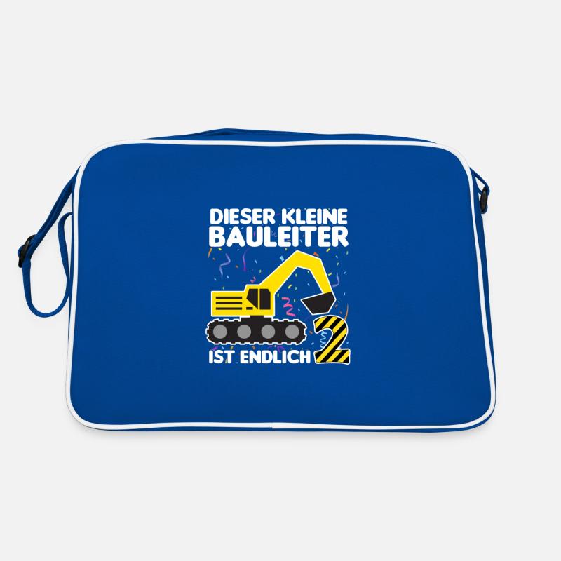 Bauleiter Bagger Geschenk 2. Geburtstag Retro Tasche