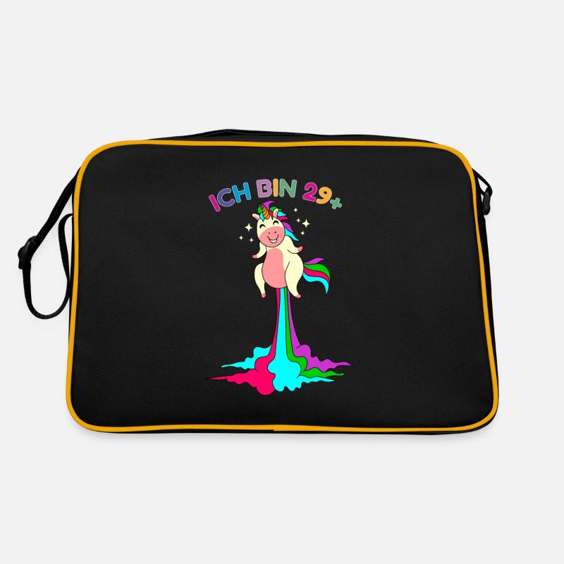 ich bin 29 plus pupsender Einhorn 30. Geburtstag Retro Tasche
