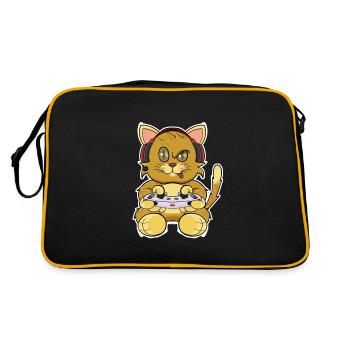 Chaton avec contrôleur de jeu I Funny Gaming - Sac Retro - noir/or - Dos