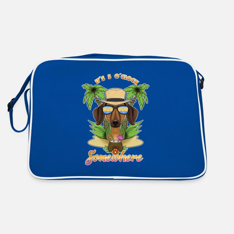 It Is 5 OClock Somewhere Drinking Dachshund Retro Tasche