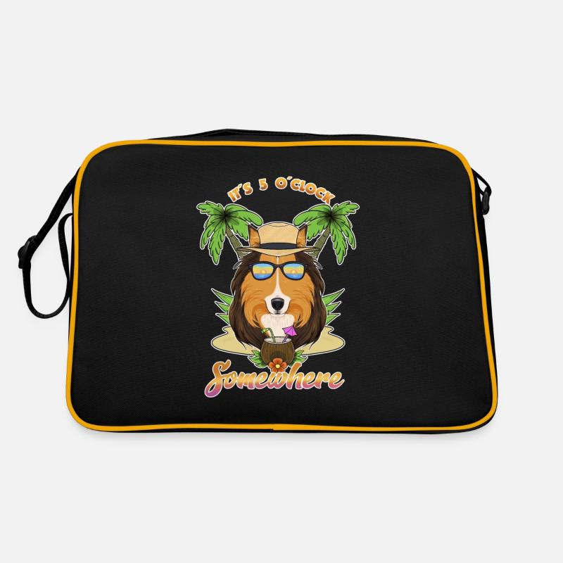 Il est 5 OClock Quelque part en buvant collie Sac Retro