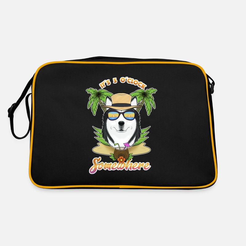 Il est 5 oclock quelque part en buvant husky Sac Retro