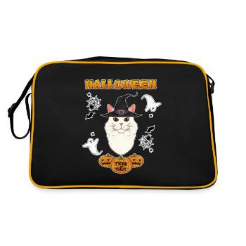 Turc Angora Cat Lover I Joyeux Halloween - Sac Retro - noir/or - Dos
