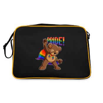 Bear I LGBTQ Flag I Rainbow Flag I Gay Pride - Retro Tasche - Schwarz/Gold - Hinten