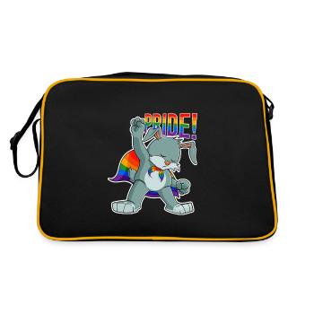 Rabbit I LGBTQ Flag I Rainbow Flag I Gay Pride - Retro Tasche - Schwarz/Gold - Hinten