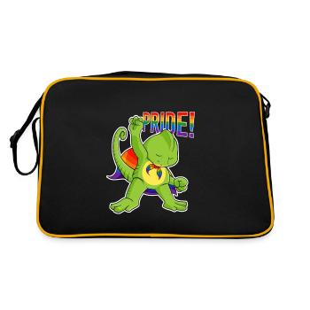 Chameleon I LGBTQ Flag I Rainbow Flag I Gay Pride - Retro Tasche - Schwarz/Gold - Hinten